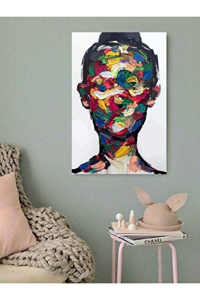 Atiq Woman Face Colour Themed Wall Art Painting Multicolour 40x60cm