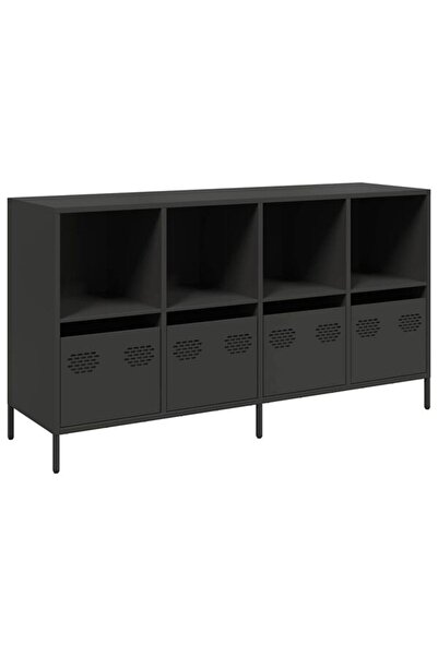 vidaxl Dulap, negru, 135 x 39 x 73.5 cm, oțel laminat la rece