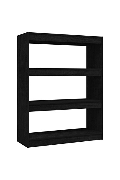 vidaxl Bibliotecă/Separator cameră, negru, 100x30x103 cm, lemn de pin