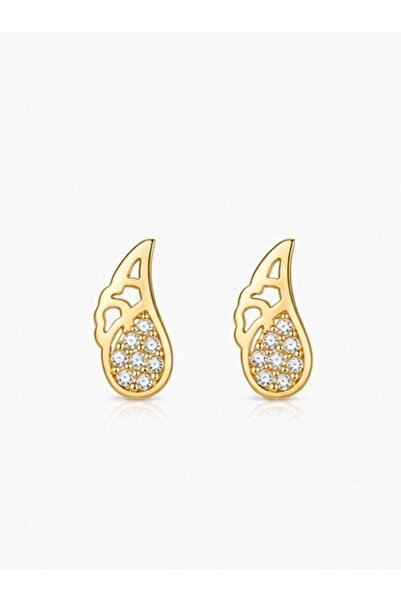 Delagos Cercel din argint 925 cu zirconiu, placat cu aur