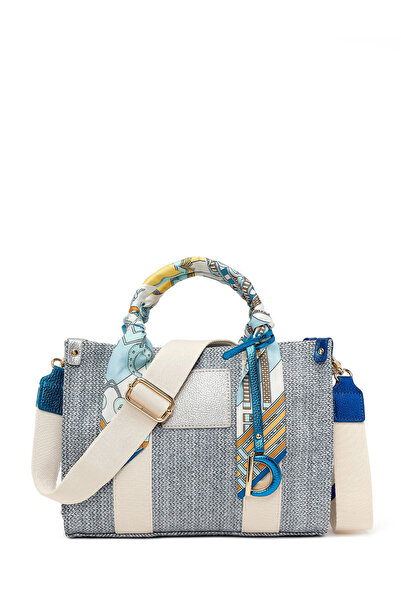 Derimod Women's Blue Long Strap Straw Handbag 26Pbd2488M7