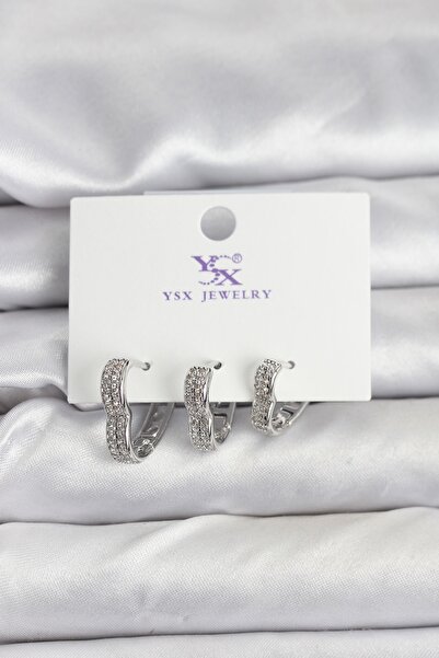 Generic Brand Silver Color Brass Zircon Stone Heart Women's Earrings Stylish ...