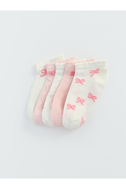 LC Waikiki Two Mt Shop Quality Lcw Kids Ecru Patterned Girls' Booties Socks