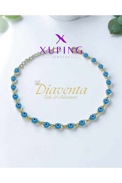 DİAVENTA TAKI VE AKSESUAR Xuping Jewelry Steel Blue Enamel Evil Eye Bead Luck...