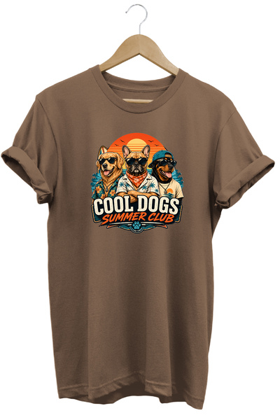 remonz تي شيرت Cool Dogs Summer Club للجنسين مطبوع عليه كلب ذو تصميم صيفي عاد...