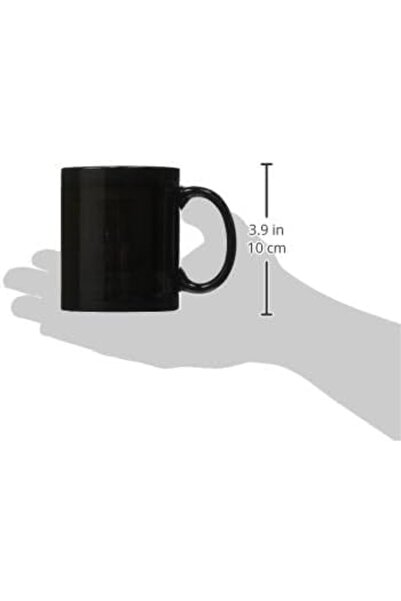 Generic Simple Coffee Tea Mug, Black Ceramic Coffee Cup, Large Capacity Tea Mug with Comfortable Handle, Modern Drinking Mug for Coffee