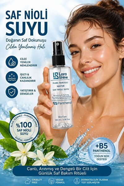 LoraShine Niolin Su + B5 Panthenol Yüz Toniği | Yoğun Nem Desteği & Cilt Bari...