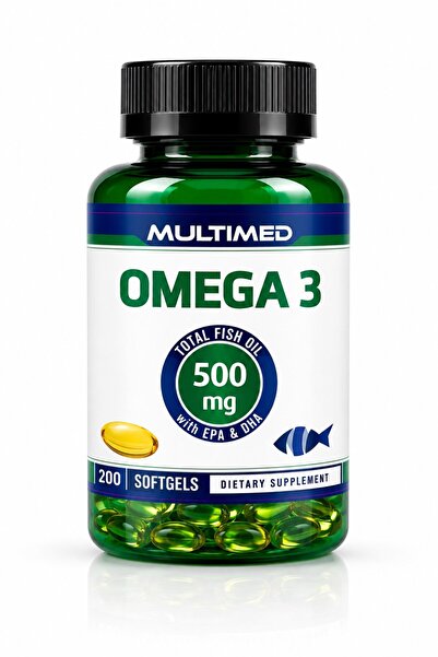 Multimed Omega 3 Balık Yağı 500 mg – Trigliserid Formu Yüksek Emilim – 200 So...