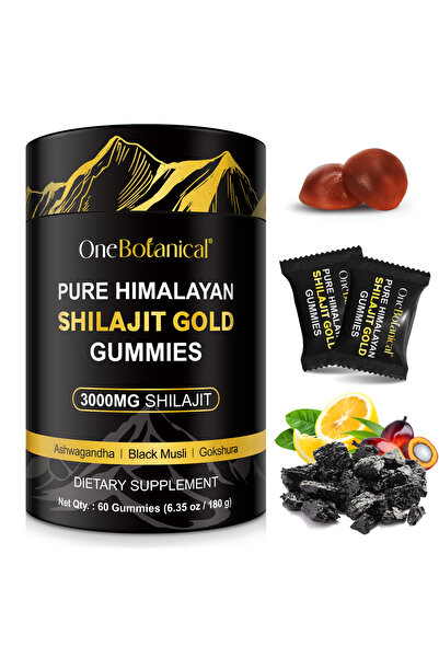 Onebtanicl OneBotanical Pure Himalayan Shilajit Gold Gummies, Echivalent 3000...
