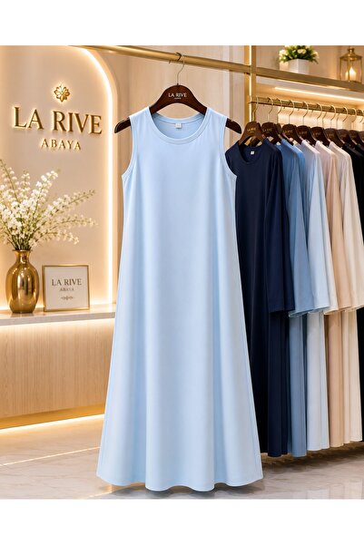 La Rive لبس عباية سماوي فاتح بدون أكمام