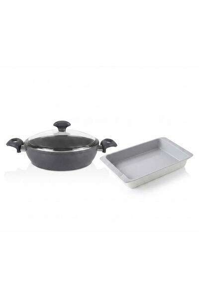 FALEZ Ceramic Karnıyarık Pot 26 cm and Ceramic Cake Tray
