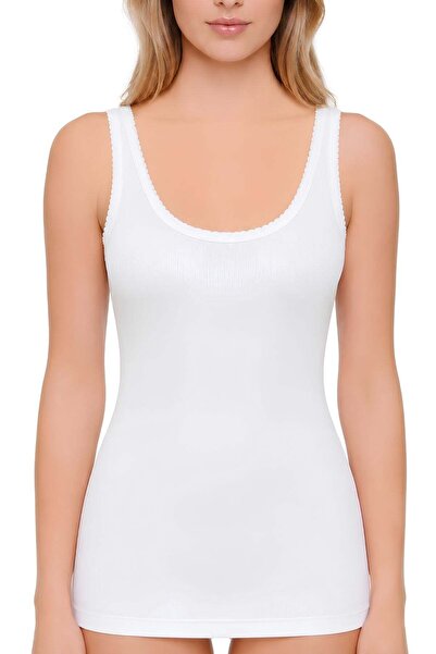 YILDIZ Ribana Wide Strap Women's Athlete Top White 100% Cotton 3-Pack