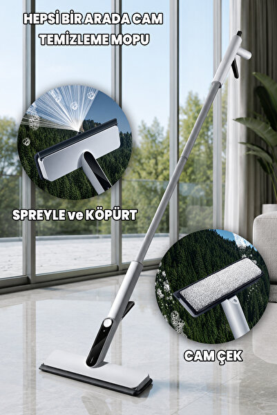 Destpak Spreyli Cam Mopu - Hepsi Bir Arada Cam Temizleyici - Köpürten, Spreyl...