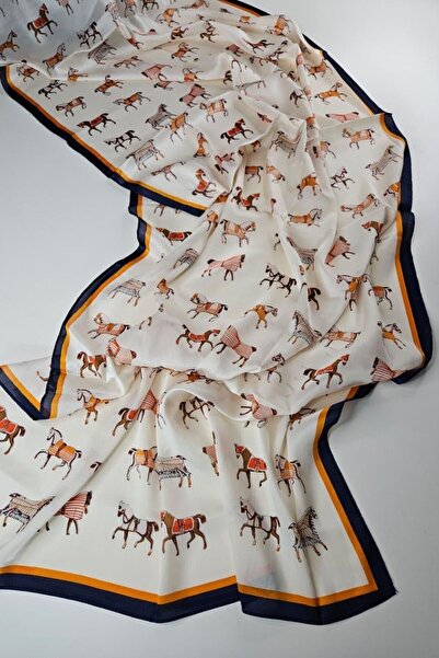 shalya scrafs Horse Figure New Season Voile Silk Shawl Accessory Shoulder Sha...
