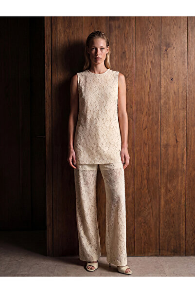 LC Waikiki Nevavm Regular Fit Lace Women's Trousers with a Difference