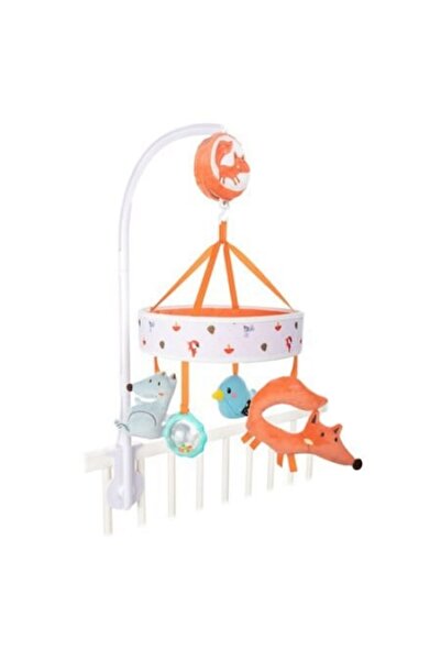 Luka Mobil pentru pătuț, model FOX, cu muzică, jucării colorate, 0 luni+