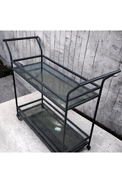 table Modern Shape Service Counter Glass Top Table