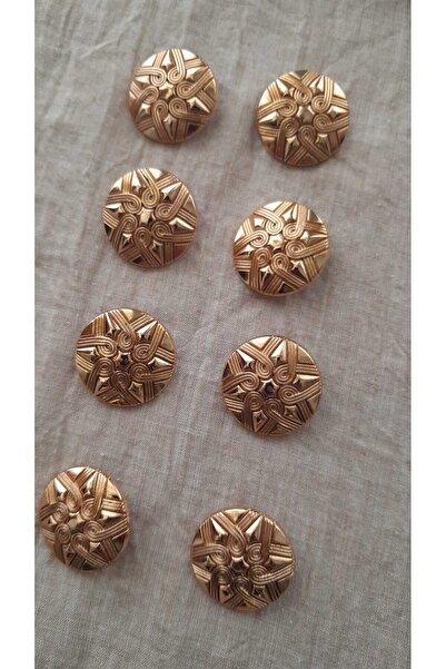 ILCARE Copper Gold Metal Button 25 mm 8 Pieces