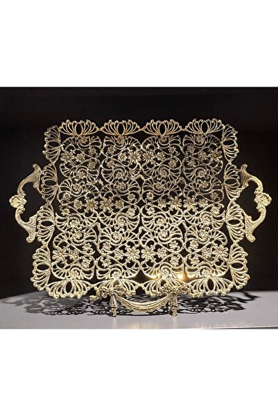 bsdartgift Pirinç Vintage Sunum Tepsisi