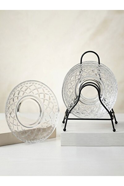 LUXURY Plate and Serving Dish Set. Transparent Glass and Comes as a Set of 6 ...