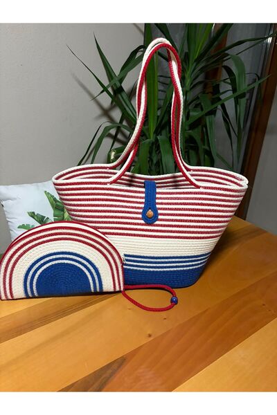 Nev Design حقيبة شاطئ وحقيبة يد D Clutch، طقم من قطعتين