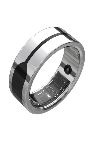 OEM Inel inteligent premium, nano, ceramică/oțel inoxidabil, negru, fitness, ...