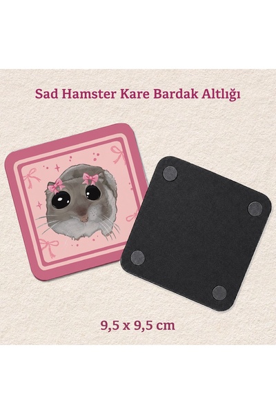 westartic Sad Hamster - I’m Just a Girl Pembe Kurdeleli Bardak Altlığı