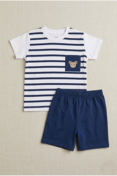 Yumak Bebek Ürünleri 100% cotton boys' two-piece shorts set - summer casual o...
