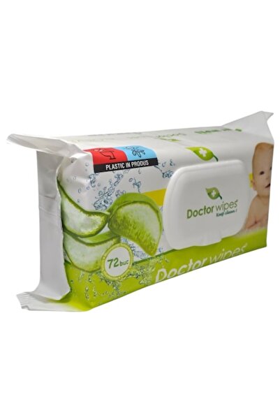DOCTOR WIPES Υγρά μαντηλάκια με Αλόη βέρα, πλαστικό καπάκι, 72 τεμάχια, Docto...