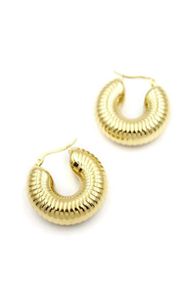 Generic Brand Steel Hoop Earrings - Gold