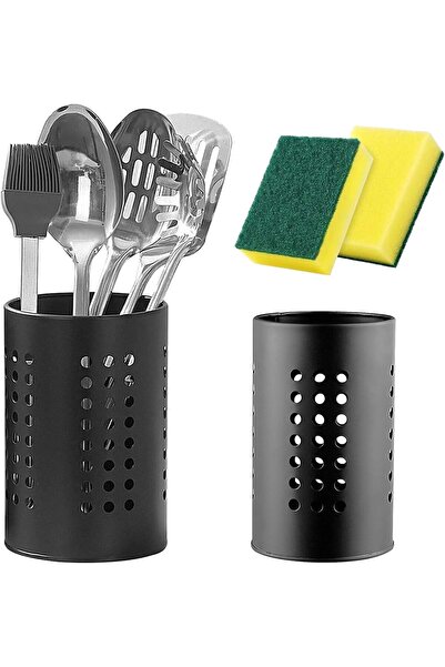 KASTWAVE 2 Pcs Stainless Steel Utensil Holder Set, Kitchen Countertop Organiz...