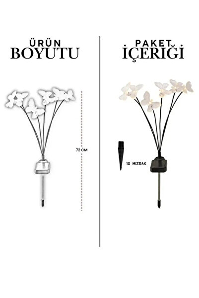 ESTRON Led'li Güneş Enerjili Dekoratif Bahçe Aydınlatması Bahçe Saksı Peyzaj Aydınlatması Şeffaf