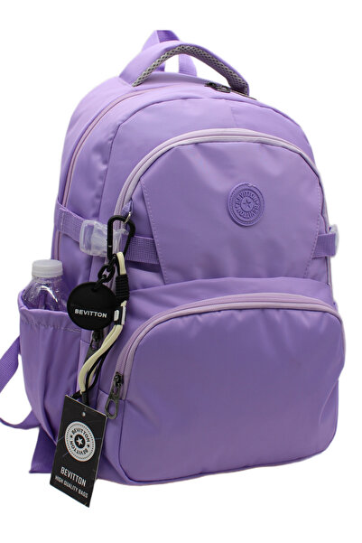 Tiny Kulomi Backpack School Waterproof School Backpack Satin Fabric 34600 Lila