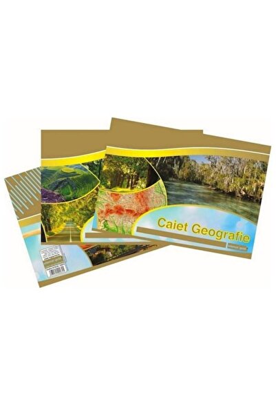 VEGA Set de 3 caiete de geografie, 24 de foi, hârtie de 80g/mp, Silence Gold