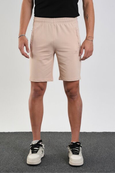 Shooter Sportswear شورت قطني للرجال بقصة عادية وجيوب بسحابين