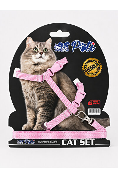 Kedi göğüs tasması ve kayışı , gezdirme seti