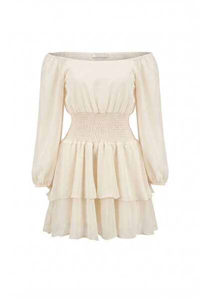 Estelle Princess Chiffon Dress Cream