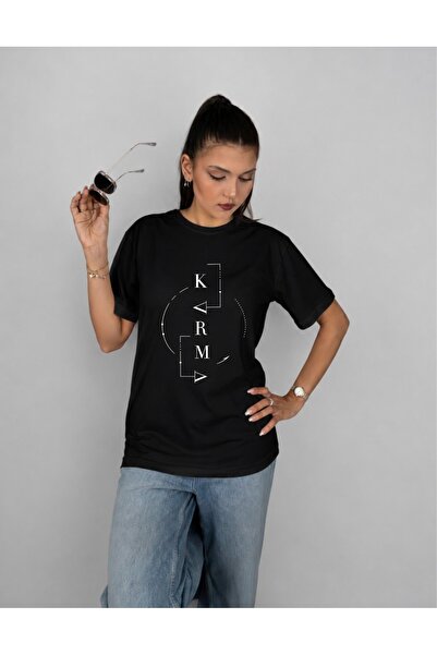 Krays Mixed Print Black White T-Shirt 100% Cotton Regular Fit Design Unisex T...