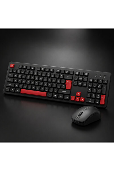 Zoku Kablosuz Klavye Mouse Seti 2.4GHz USB Alıcılı Tam Boy Numerik Tuşlu Ergo...