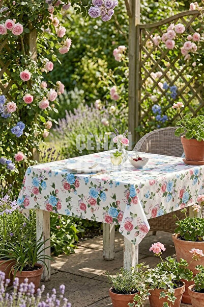 Çt Çeyizci Tekstil Digital Printed Tablecloth Table Cloth 170X170 cm Stain-Re...