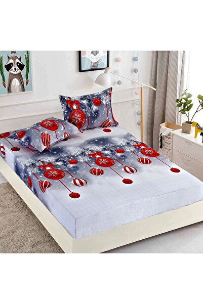 Vivendo Husa de Pat cu Elastic din Bumbac Finet + 2 Fete de Perna, Pat 2 Pers...