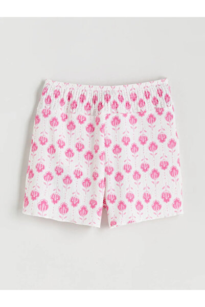 LC Waikiki Mixed Elastic Waist Floral Girls' Shorts