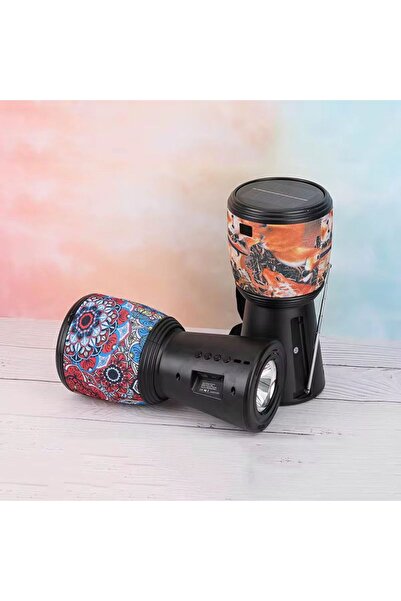 Vivendo Boxa portabila bluetooth cu incarcare solara, design Darbuka, cu radi...