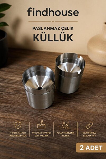 findhouse Kokusuz 2 li 2 Adet Küllük Paslanmaz Çelik Ev , Cafe , Restaurant ,...