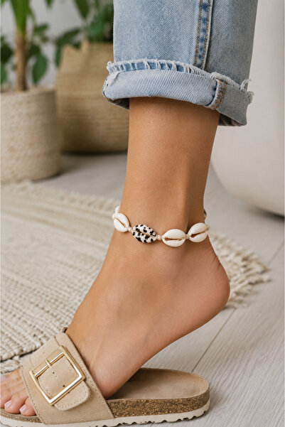 newar Natural Kauri Shell Anklet Adjustable with Elevator Chain Bohemian Seas...