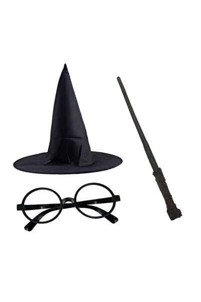 Mestore Harry Potter Black Hat Harry Potter Goggles Harry Potter Wand Set of 3