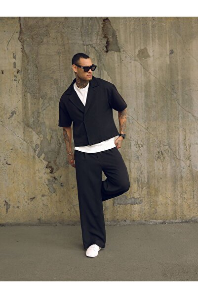 MATTİMODA Keten Kumaş Yelekli Baggy Pantolon Takım