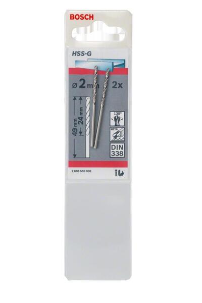 Bosch HSS G 2x49 мм свредло, 2 броя