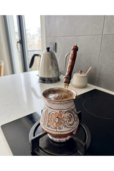 Bakır Center Copper Coffee Pot 7-Cup Coffee Pot Hand Embroidered Family Size ...