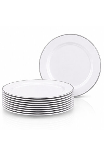 mastergold Premium Disposable Plastic Plates 7 Inch, Silver Rim Design, Party...